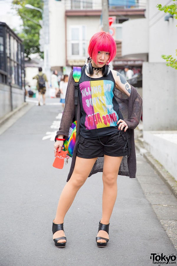 Pink Haired Harajuku Girl w/ Cat Tattoos, Piercings, and Vivienne Westwood Rings