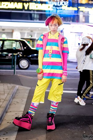 Harajuku Guy’s Kawaii Street Style w/ Candy Stripper, 6%DOKIDOKI & W