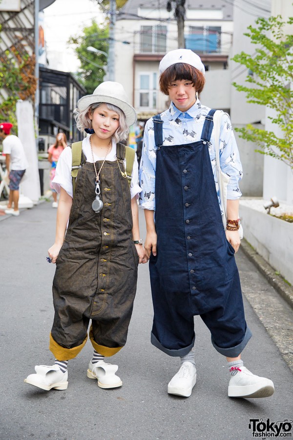 Harajuku Duo in Matching Christopher Nemeth Overalls w/ Tokyo Bopper & Vivienne Westwood