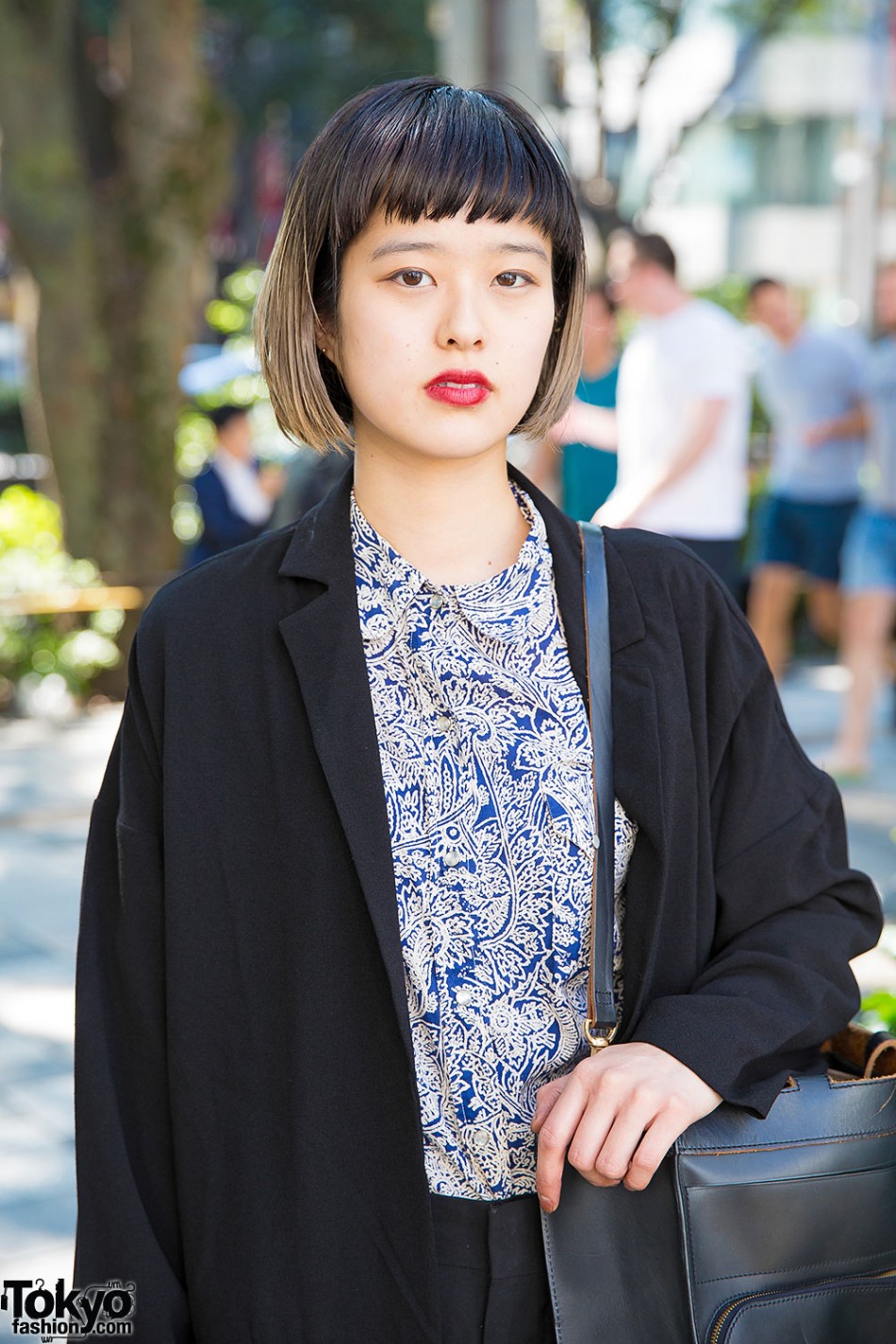 Black Maxi Coat, Ombre Hair, Agnes B., Kate Spade & Loafers in Harajuku ...