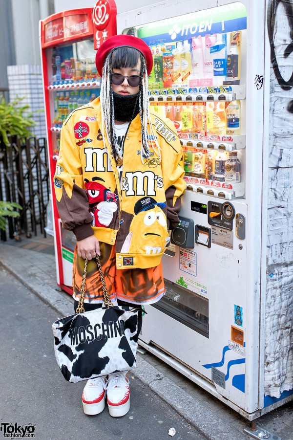 Harajuku Guy in M&M’s Bomber Jacket, Thrift Store Underwear Socks ...