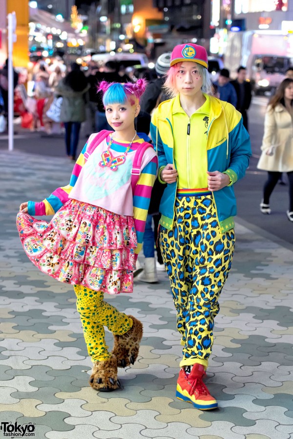 Haruka Kurebayashi & Junnyan’s Colorful Harajuku Street Fashion