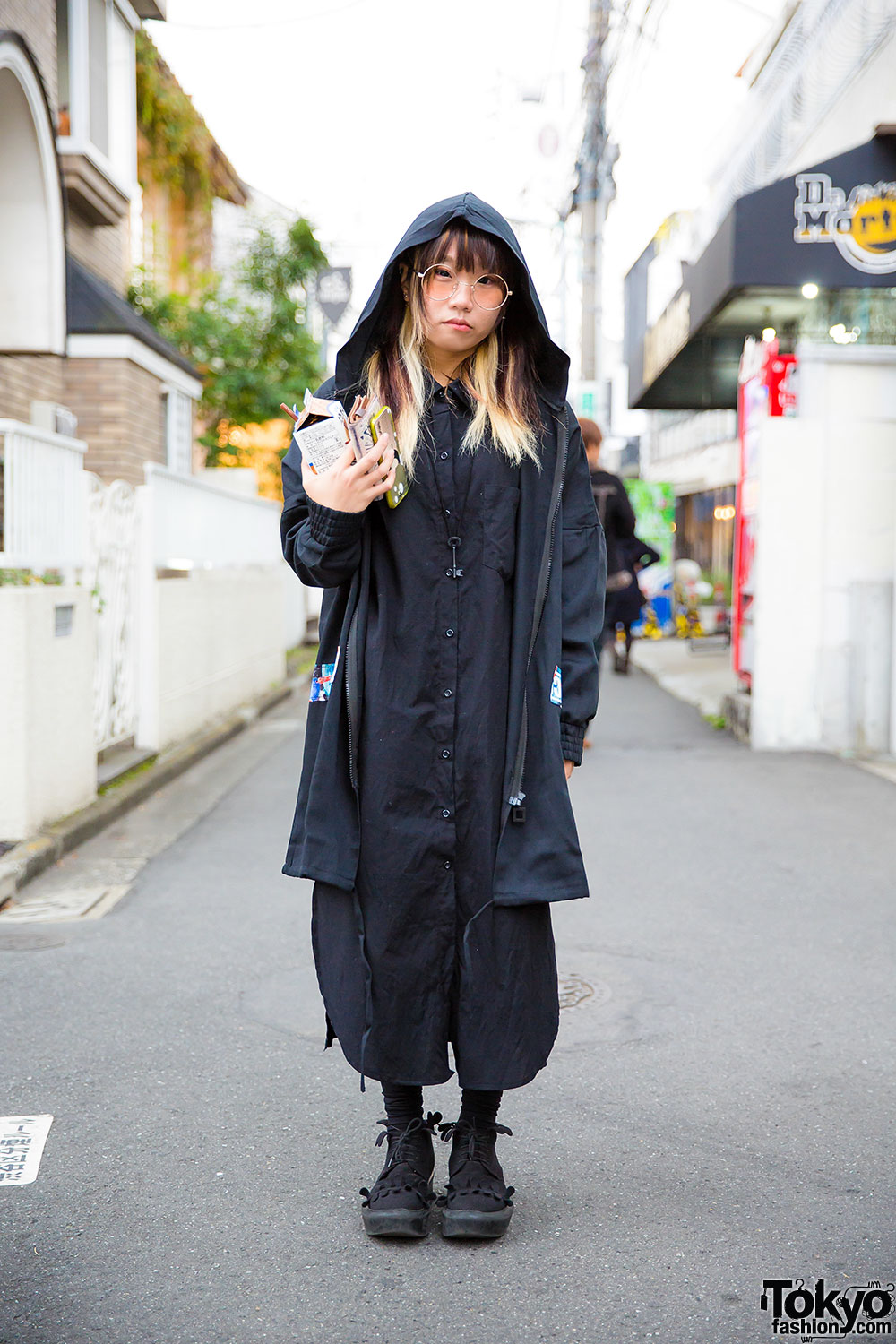 Harajuku Girl in Hooded Jacket, Spinns Dress & Tokyo Bopper Milk Crown ...
