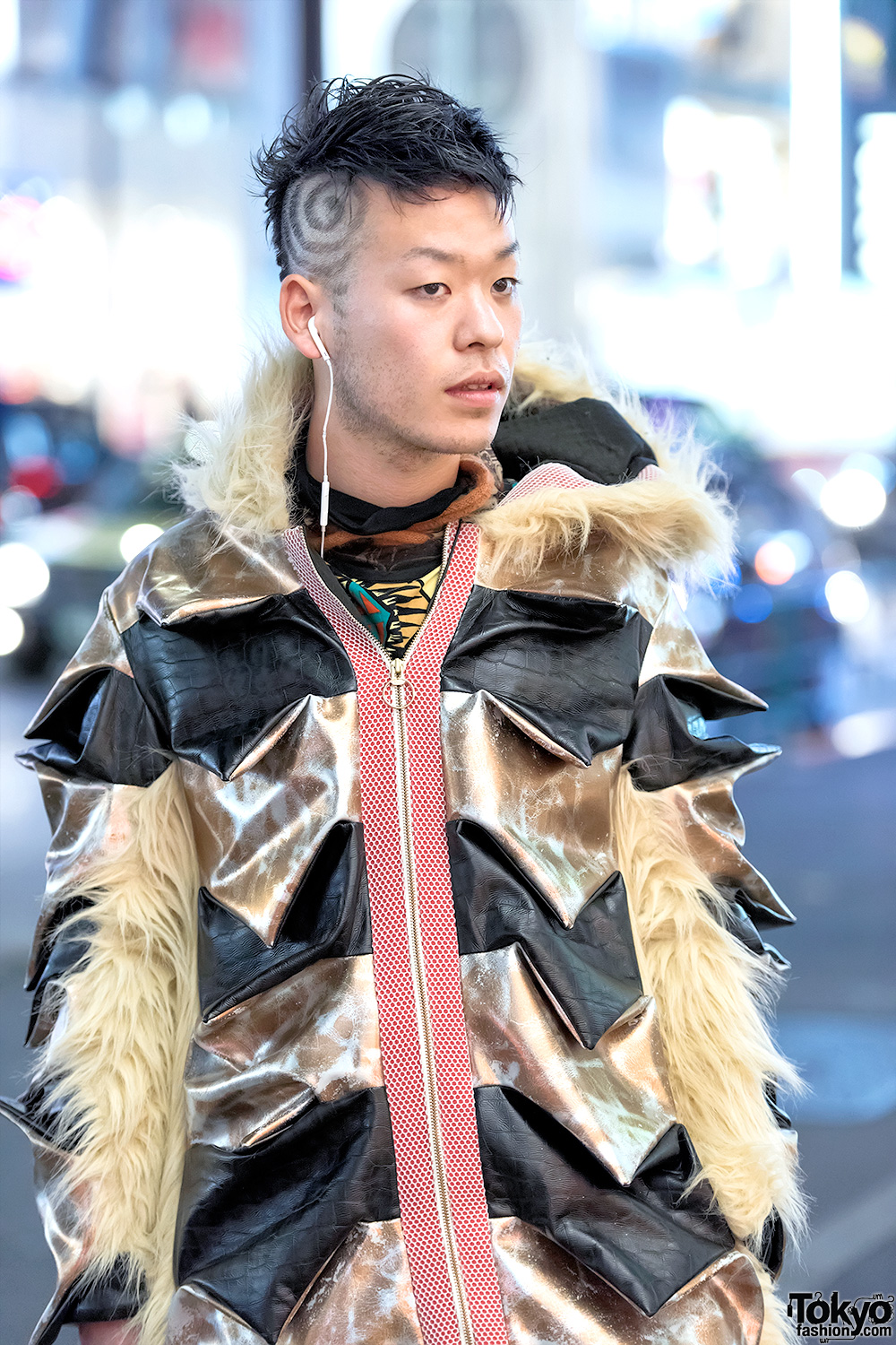 Niimi Faux Fur Hooded Coat & Dog Harajuku Graphic Street Fashion