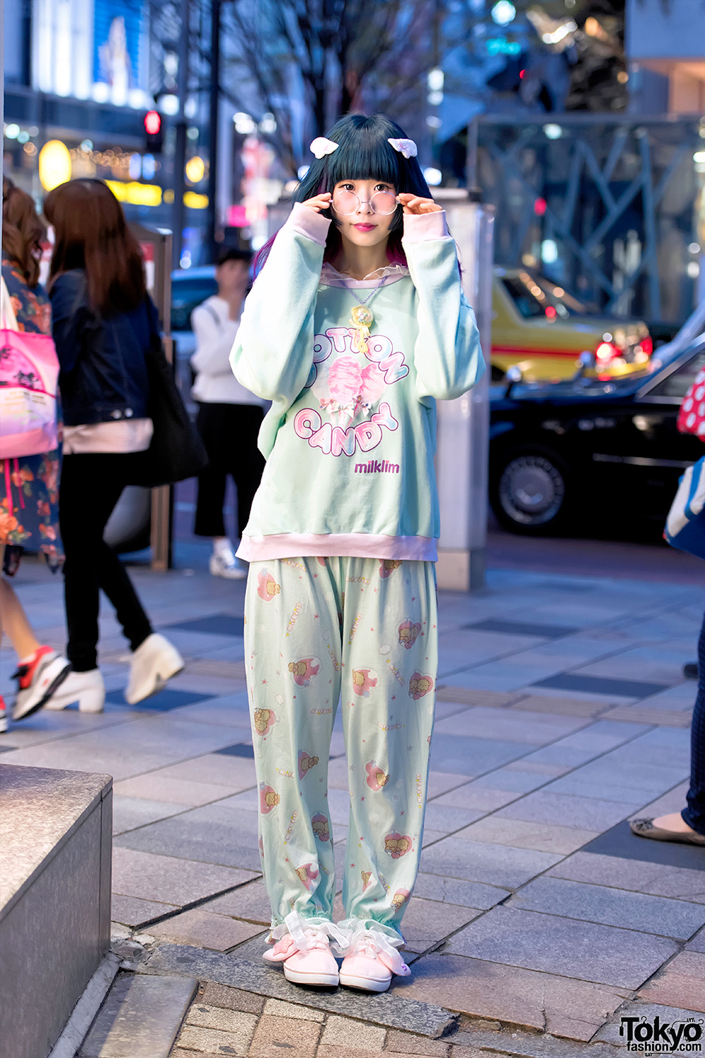 Milklim Sweatshirt, Menhera-chan Backpack, Pajama Pants 