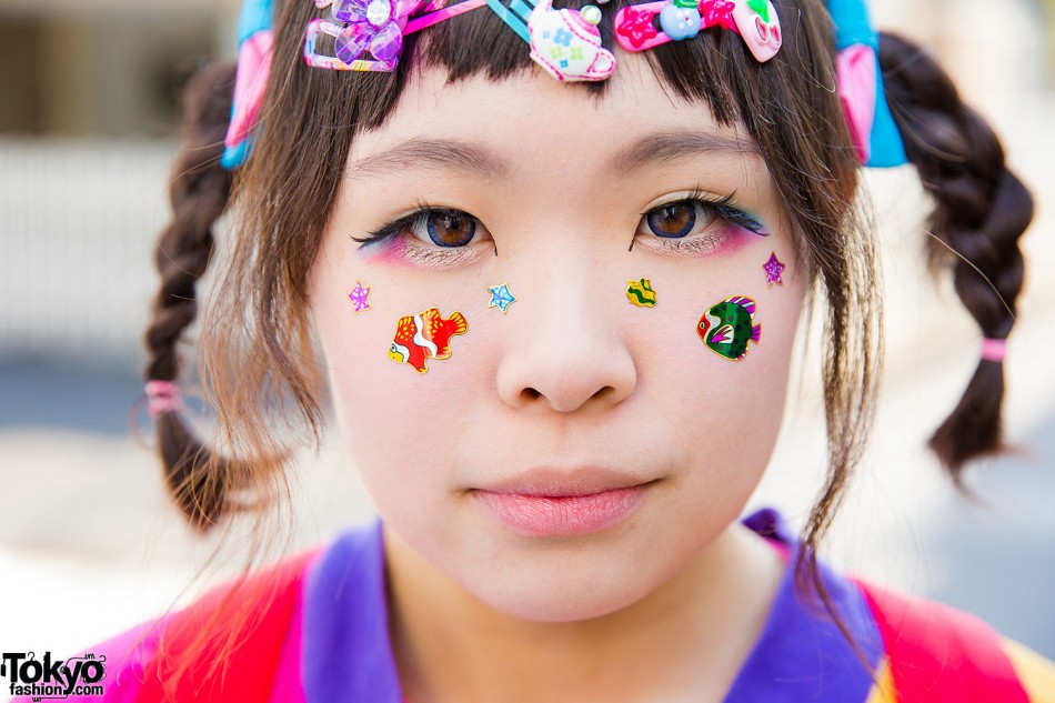 Harajuku Decora Girl in Colorful Bows w/ ACDC Rag, 6%DOKIDOKI, Mikansei ...