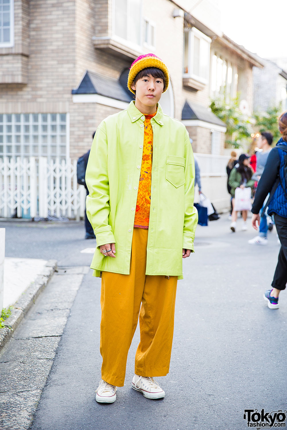 Harajuku Guy in Yohji Yamamoto Coat, Kenzo Shirt & Converse Sneakers ...
