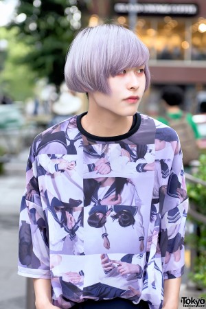 Harajuku Guy w/ Lavender Hair in Chloma, NIIMI & Platform Vans – Tokyo ...