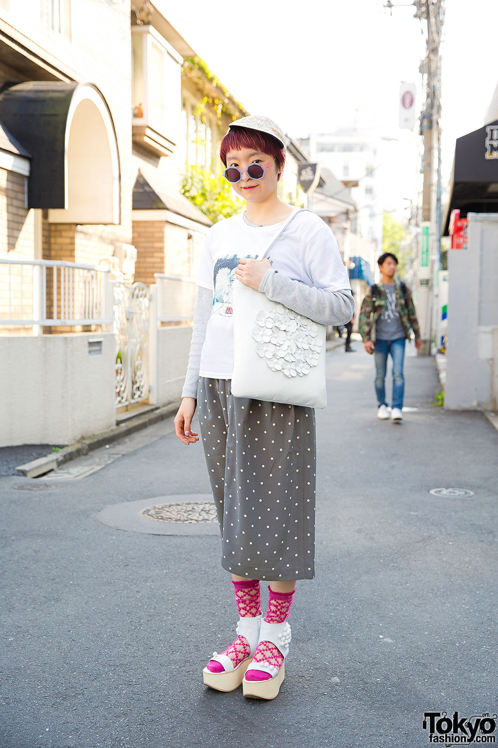 Harajuku Girl w/ Tokyo Bopper Bag & Platform Sandals, Pink House ...