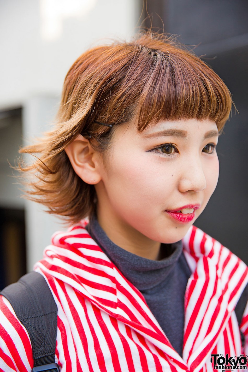 Harajuku Girl in Resale Striped Dress & Rucksack w/ Dr. Martens Lace-up ...