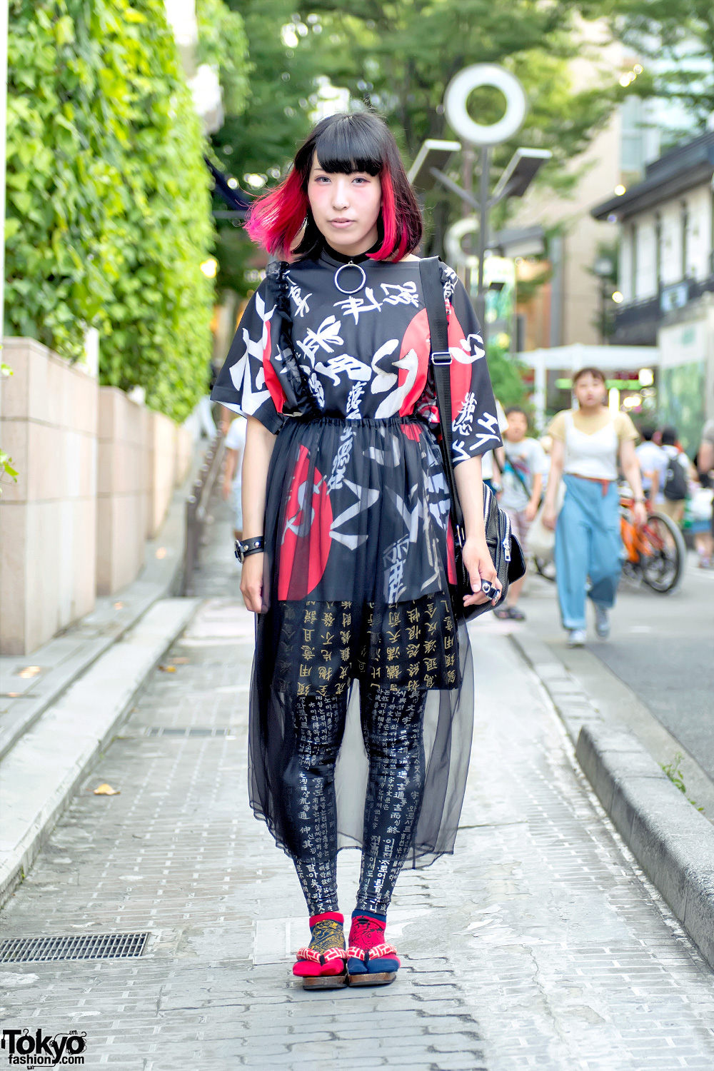 Harajuku Girl in Kanji Print Fashion from Never Mind the XU w/ O-Ring ...