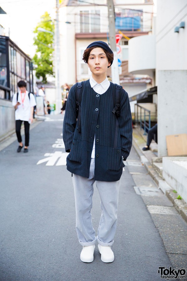 Harajuku Guy in Resale Jacket, Uniqlo, Marc by Marc Jacobs & StreamTrail Backpack