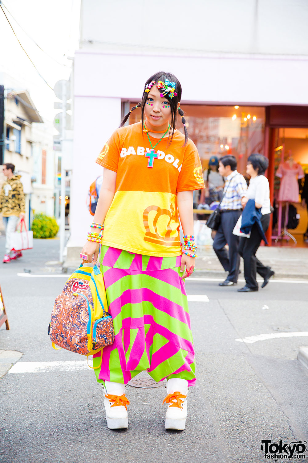 Harajuku Girl in Colorful Kawaii Fashion w/ Baby Doll, Kinji & Yoshida ...