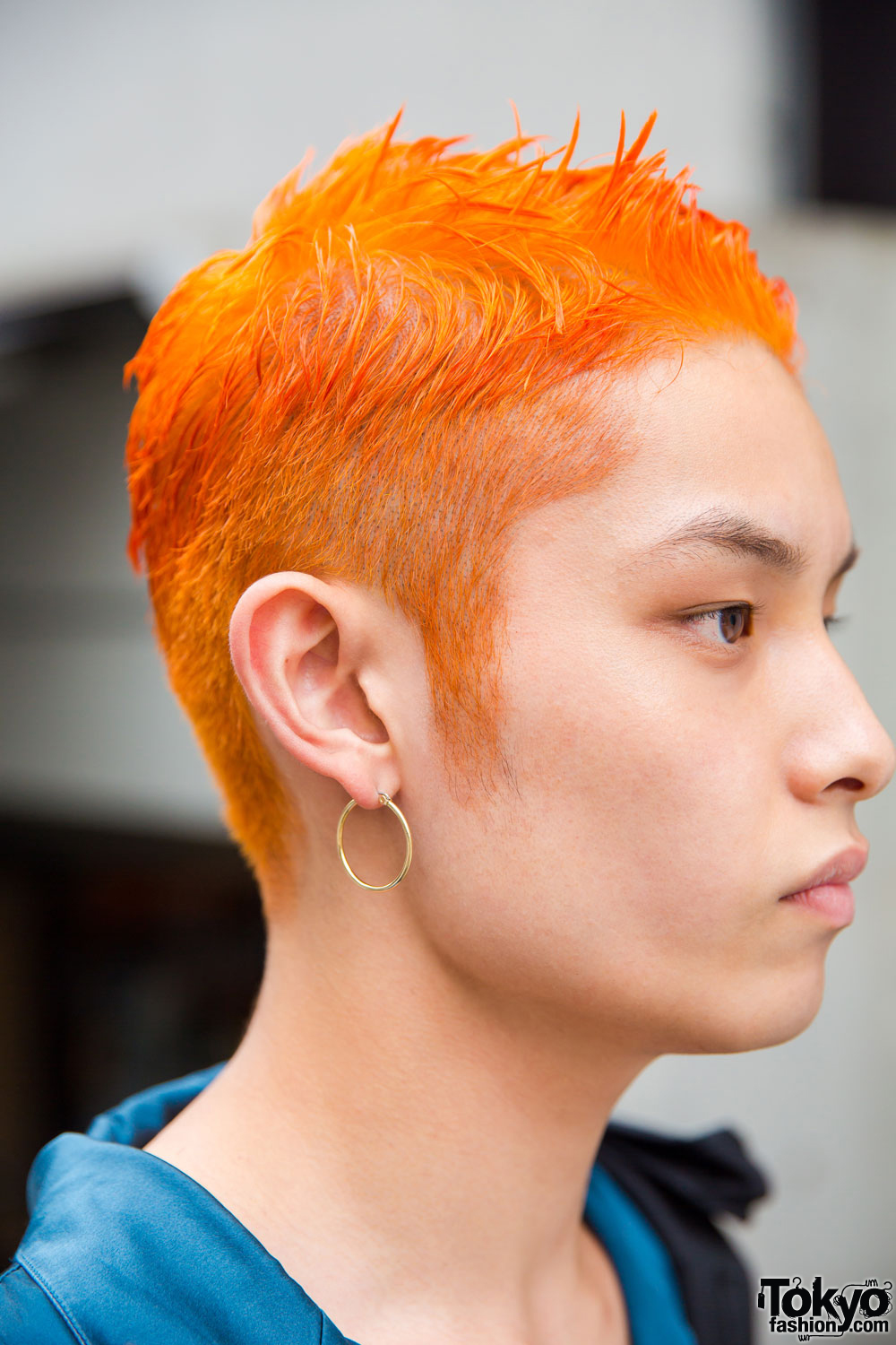 Orange-Haired Harajuku Guy in Silk Shirt, Darted Pants & Nil Admirari Shoes  – Tokyo Fashion