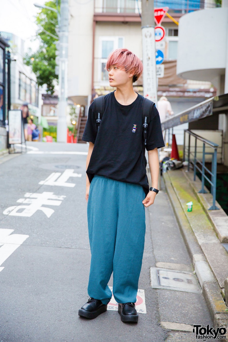 Pink Haired Harajuku Guy In Minimalist Street Style w/ Chance Chance ...