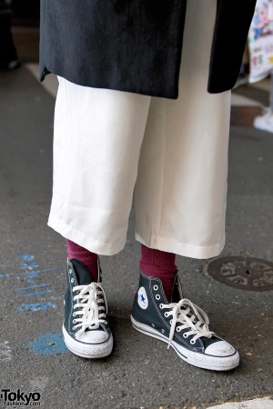 Japanese Model’s Harajuku Street Style w/ I am I Coat, Converse ...