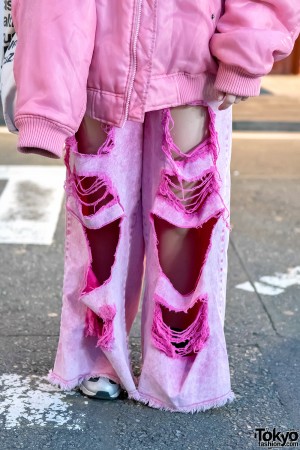 Little Sunny Bite Bomber Jacket & Pink Ripped Jeans in Harajuku – Tokyo ...