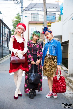Harajuku Girls in Colorful Vintage Fashion w/ Burberry, Grimoire ...