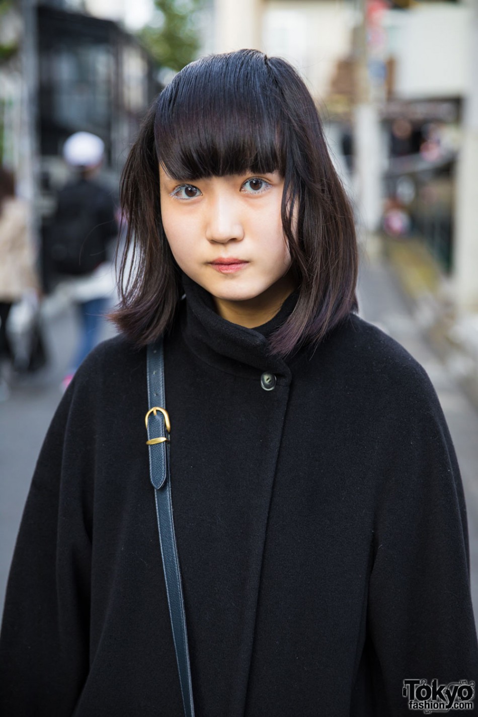 Harajuku Girl in Max Mara Maxi Coat, Coach Handbag & Dr. Martens Boots