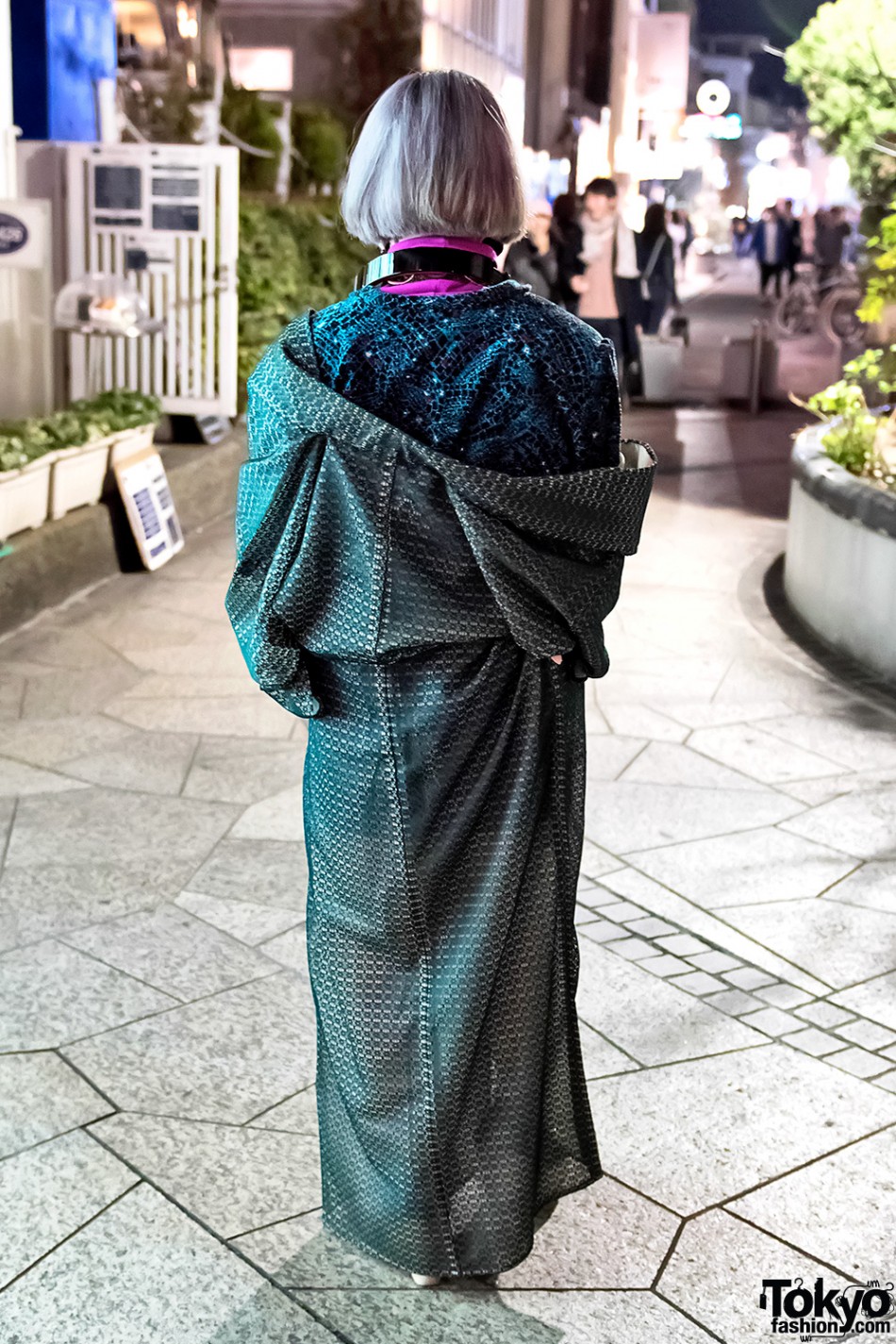 Vintage Green Kimono, Pastel Bob, Platform Heels & Fishnets in Harajuku ...