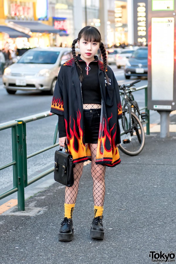 Flames, Creepers & Fishnets in Harajuku w/ More Than Dope & Never Mind the XU