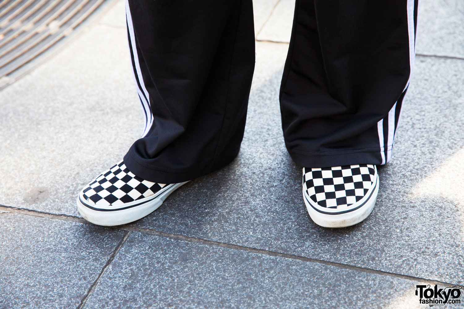 adidas pants with checkered vans