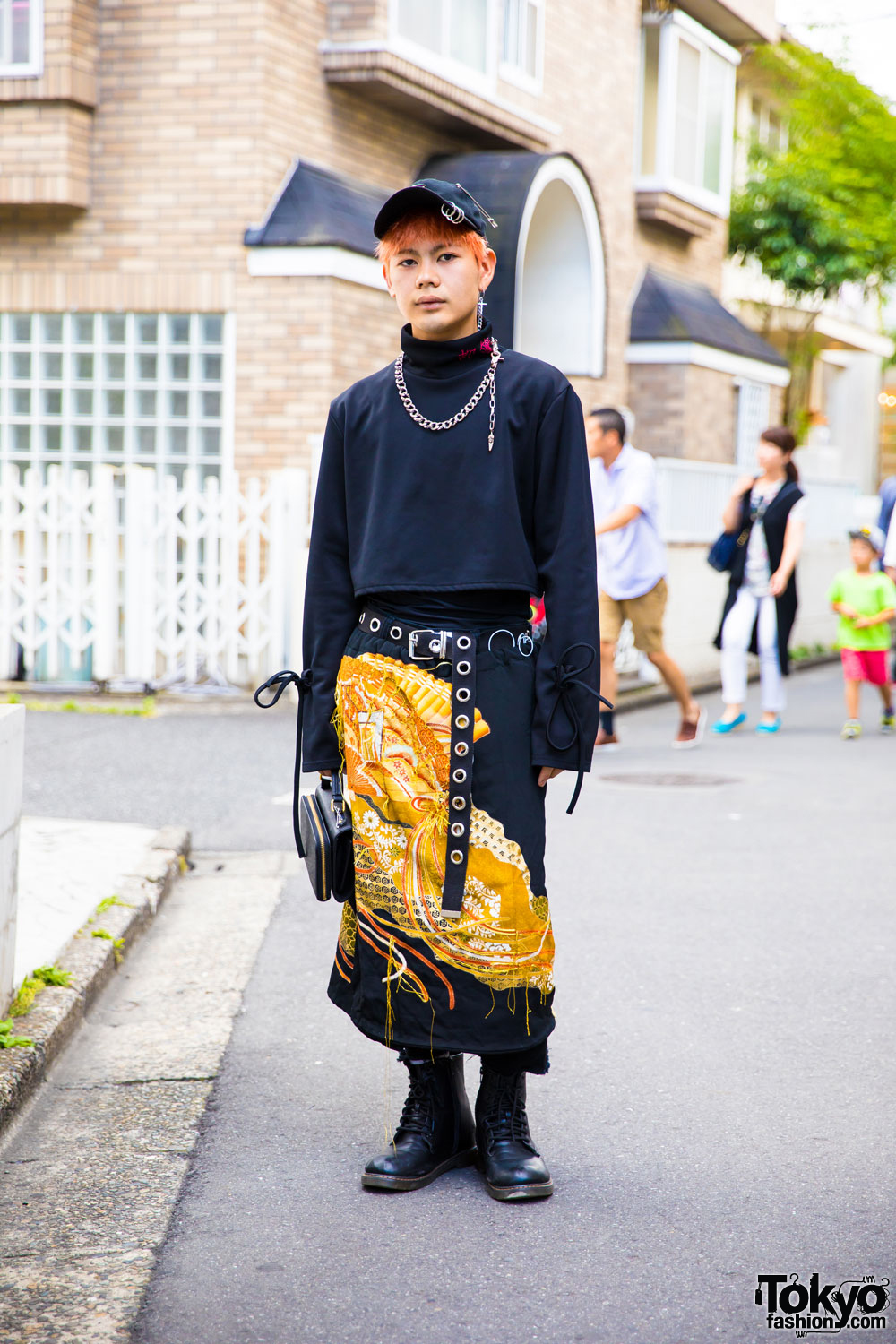 Harajuku Guy in More Than Dope Sweatshirt, Hakama & Black Boots