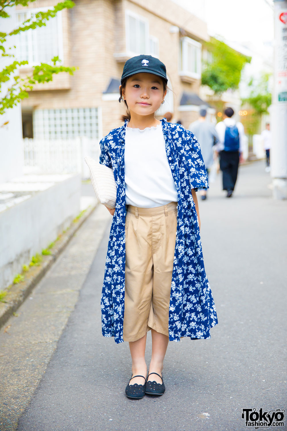 Harajuku 7-Year-Old's Chic Street Style w/ Global Work, Green Label, Snoopy & Shimamura
