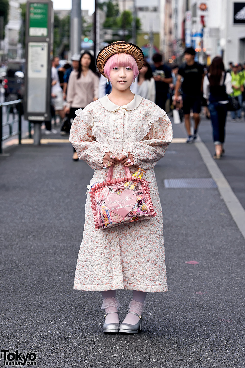 Vintage Harajuku Girl Street Style W Straw Hat And Swimmer Japan Items Tokyo Fashion