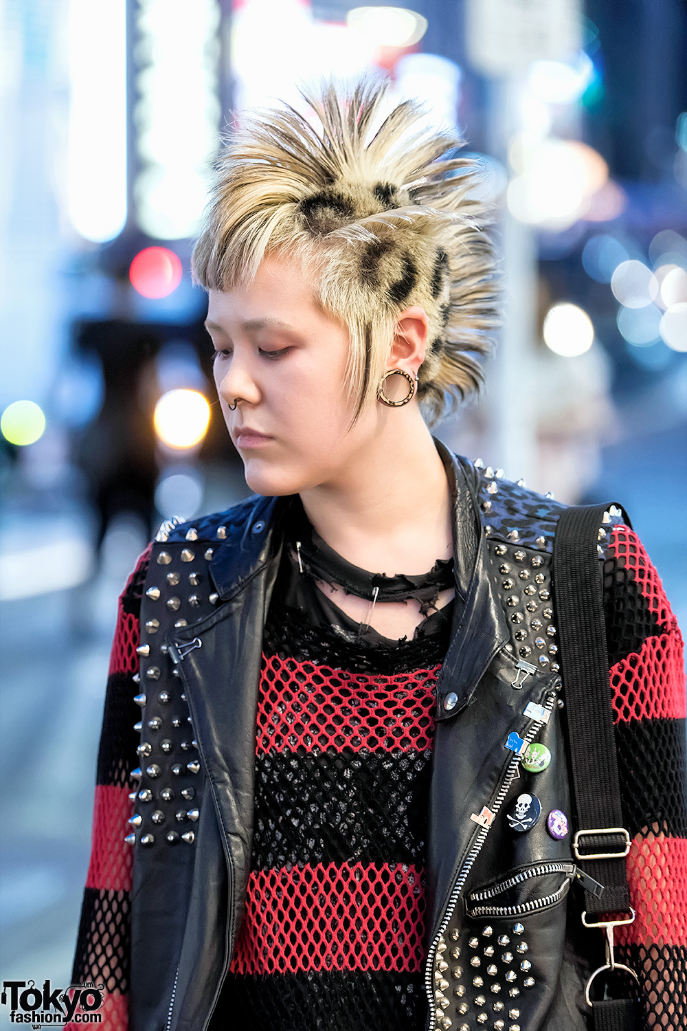 Harajuku Punk in Discocks Studded Leather Vest, Patched Denim, Dr