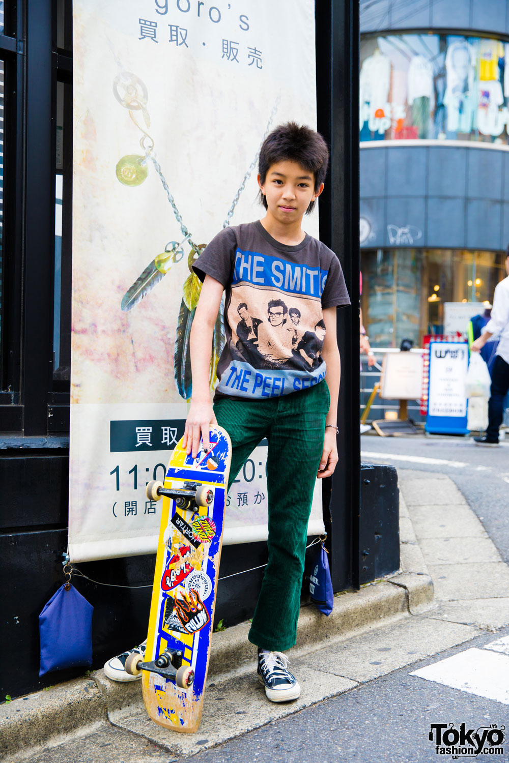 Yoshi's Harajuku Skater Style w/ Vintage Smiths T-Shirt, Converse & Ralph Lauren