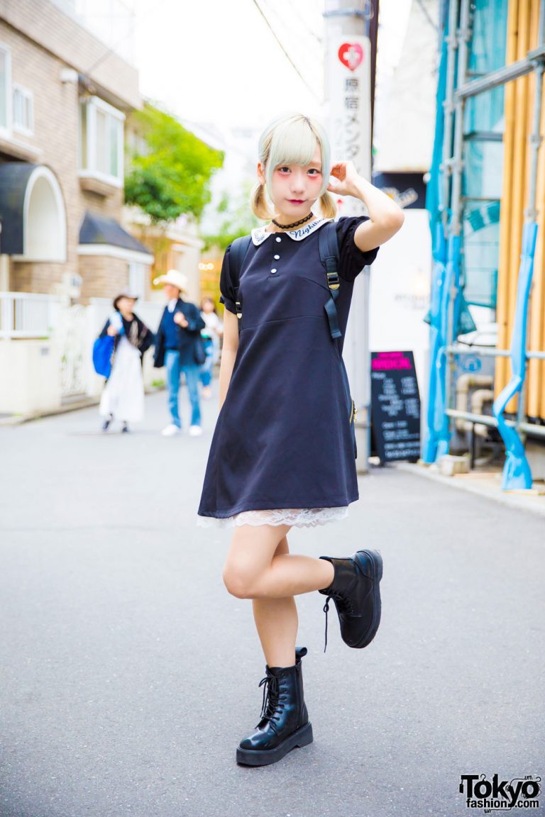 CY8ER Idol Rinahamu in Harajuku w/ Dark Romantic Bubbles Tokyo Dress