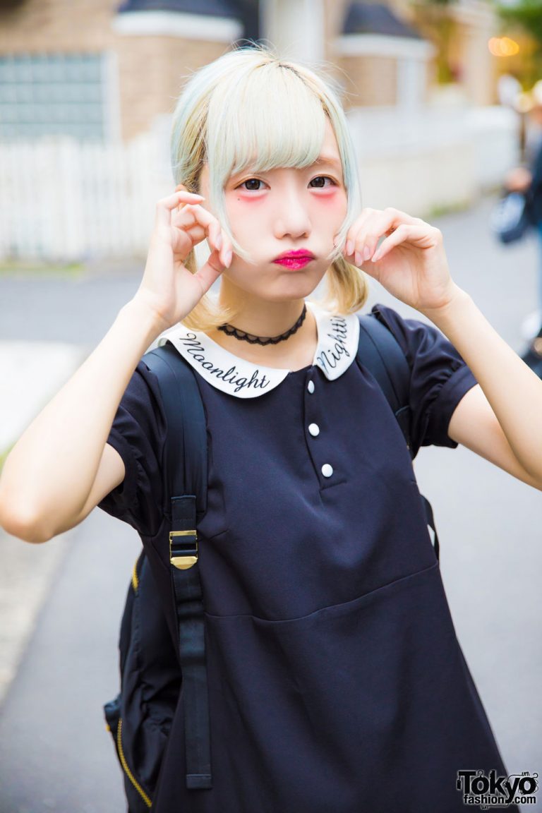 CY8ER Idol Rinahamu in Harajuku w/ Dark Romantic Bubbles Tokyo Dress