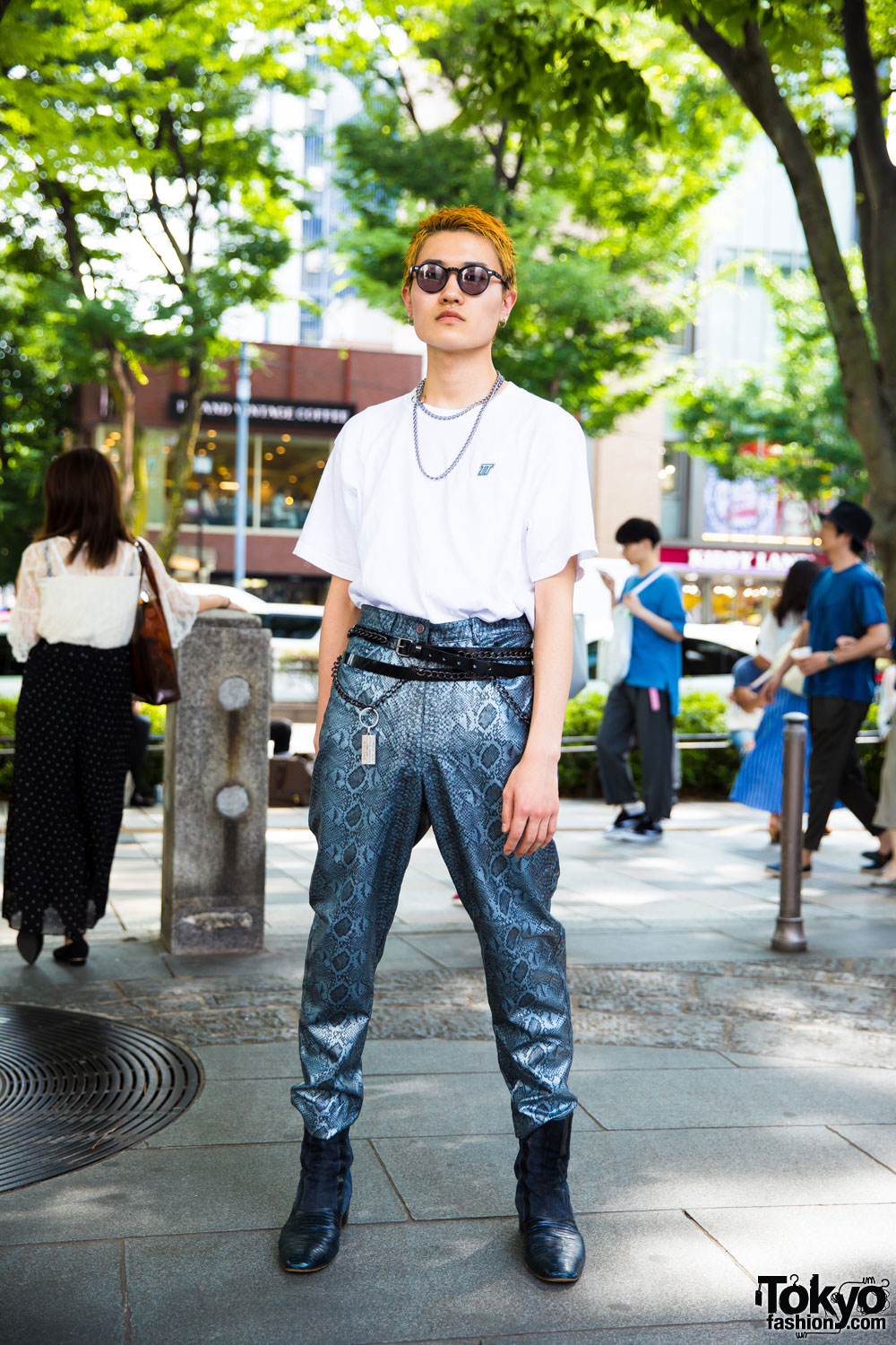 Harajuku Mens Streetwear Look w/ Vintage Snakeskin Pants, D.TT.K