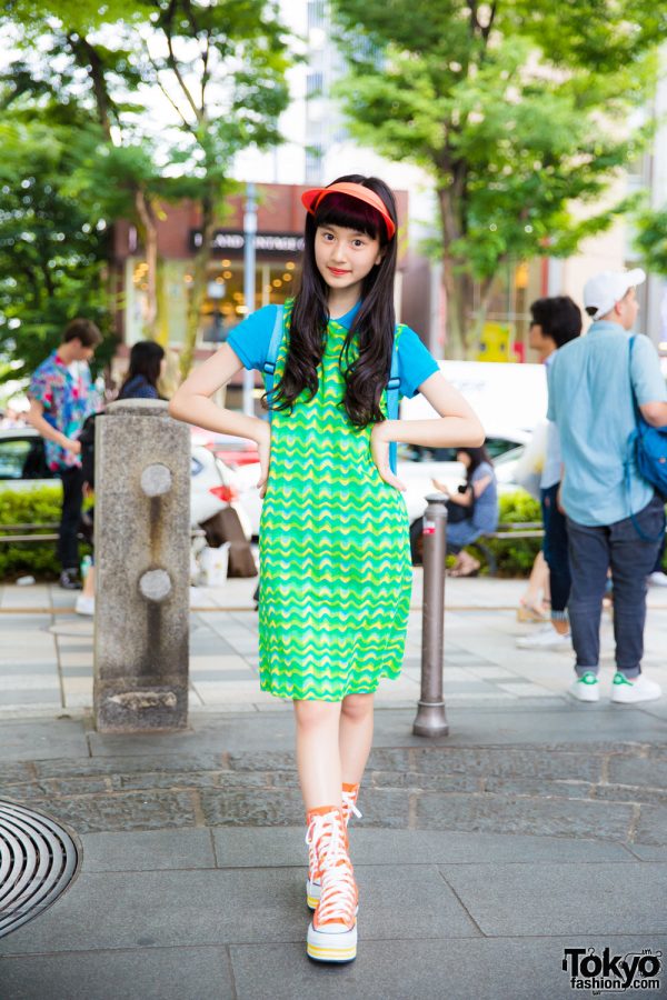 Harajuku Actress Colorful Sporty Chic Fashion w/ Ralph Lauren, Thank You Mart & Converse