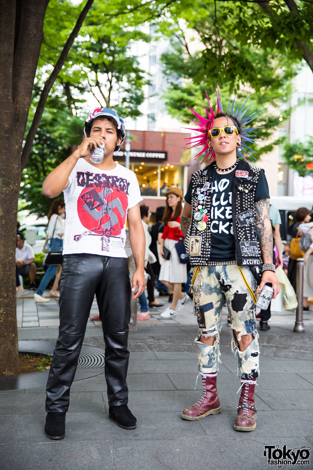 Harajuku Punks w/ Liberty Spikes, Studded Vest, Leather Pants & Boots
