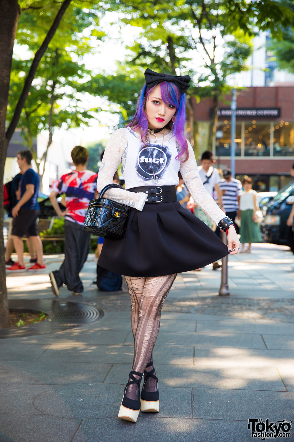 Moth in Lilac Guitarist in Harajuku w/ FUCT, Chanel, Tokyo Bopper & Motionless in White Gear