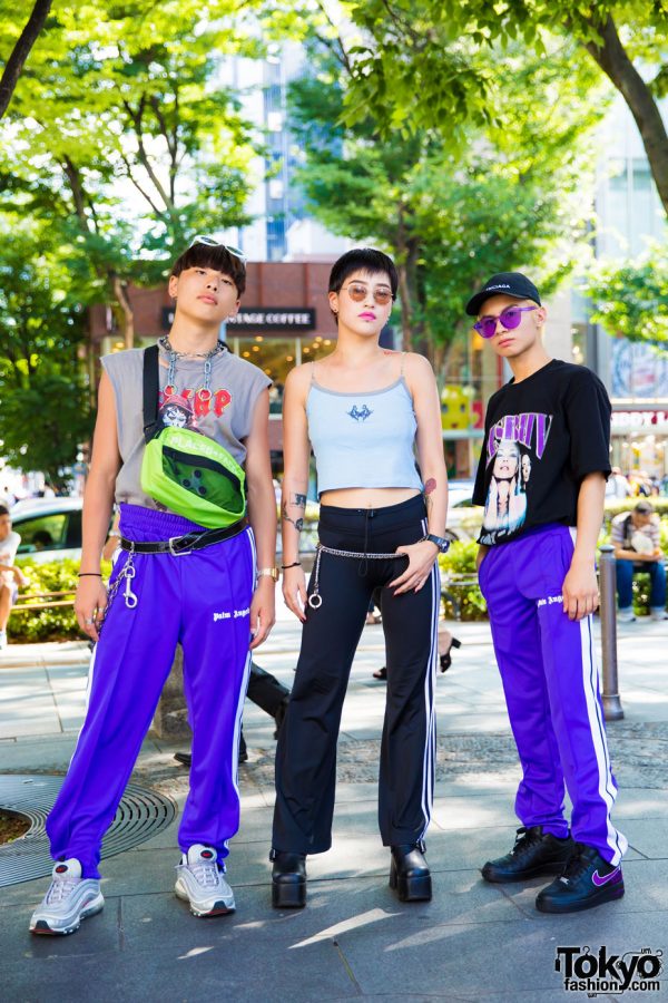 Harajuku Trio in Sporty Streetwear w/ Faith Tokyo, Palm Angels, MISBHV, Balenciaga, Avalanche & Vintage Pieces