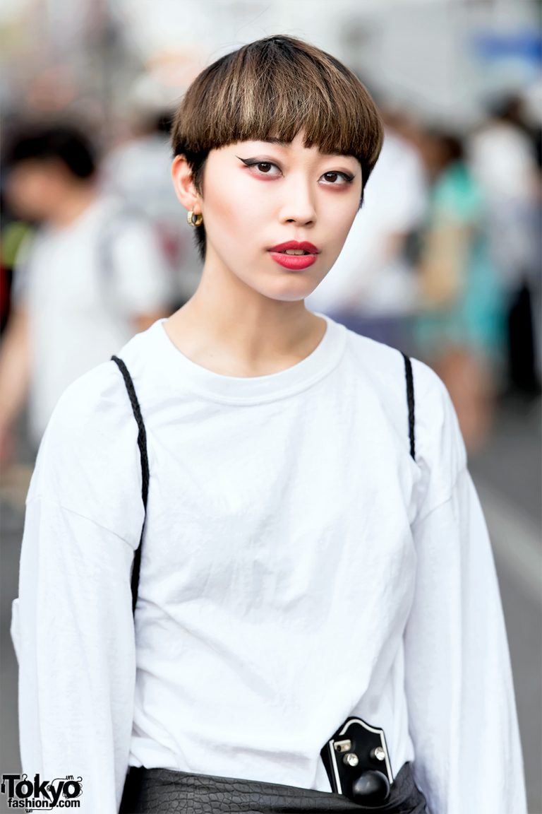 Harajuku Girl in Lady Gaga x Urban Outfitters Shirt, Dua Lipa Bag ...