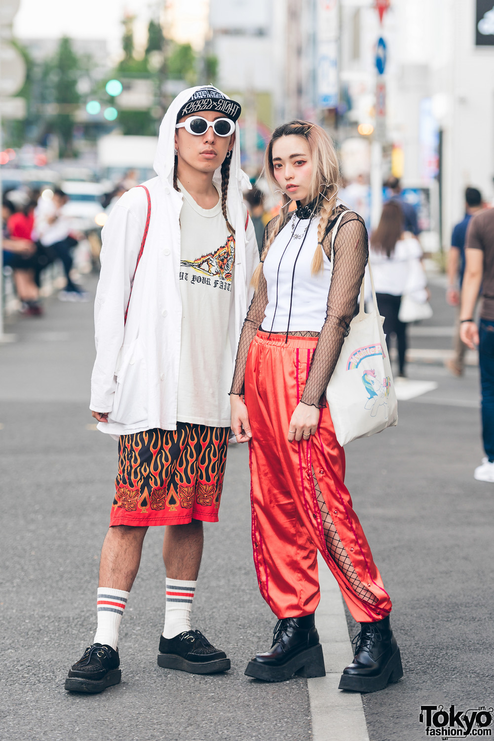 Harajuku Duo in Red & White Streetwear w/ Bubbles, UNIF, George Cox, Rebel 8, NLF & My Little Pony