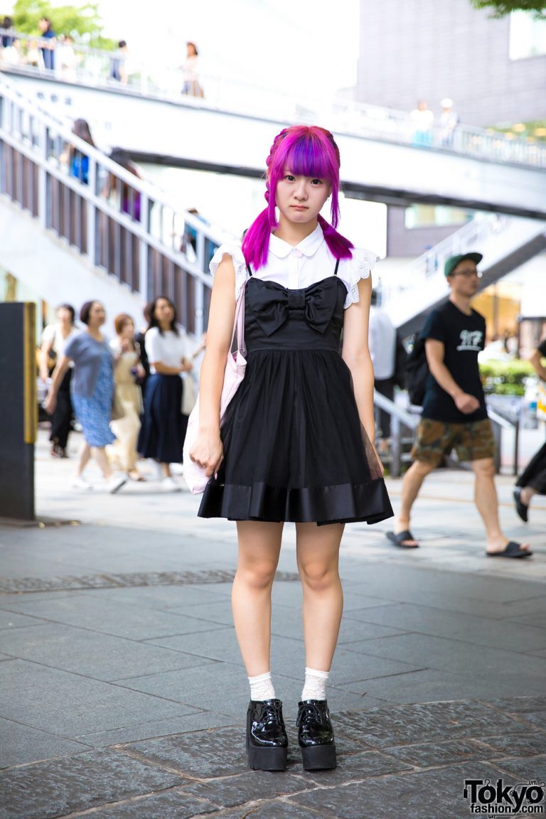 Harajuku Girl With Pink Braids Wearing One Spo, Bubbles & Honey Mi ...