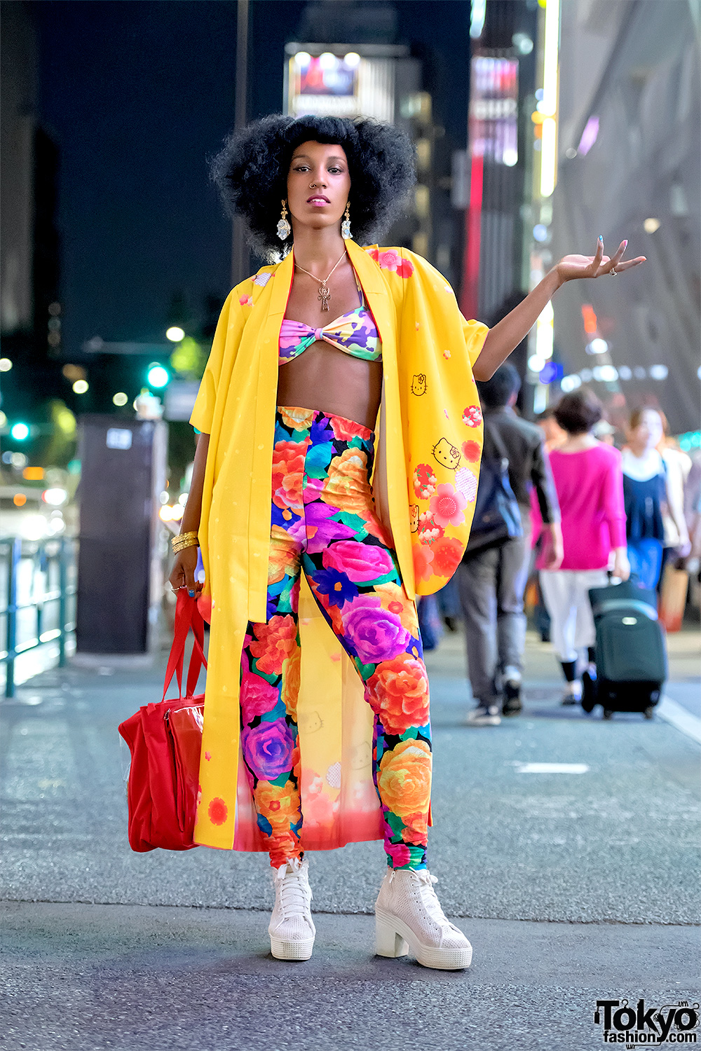 Colorful Harajuku Street Style W Hello Kitty Kimono Jacket Eva B Montreal And Vintage Fashion