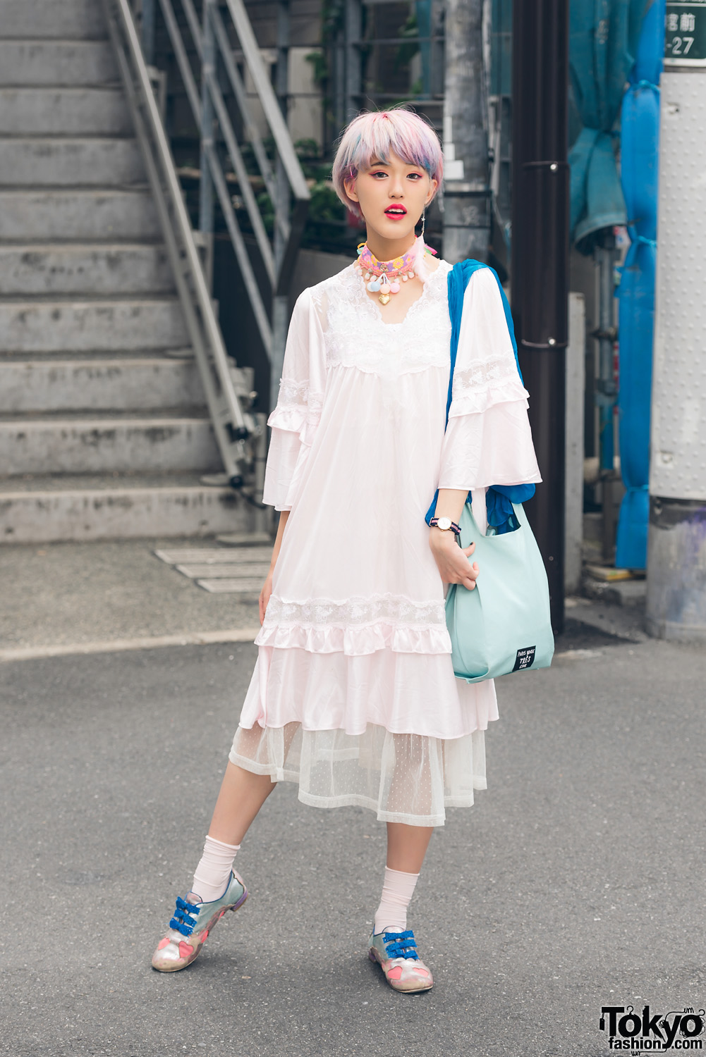 Harajuku Girl in Sheer Lace Dress Style w/ Kinji, Ding, Irregular Choice, Paris House & Hoyajuku