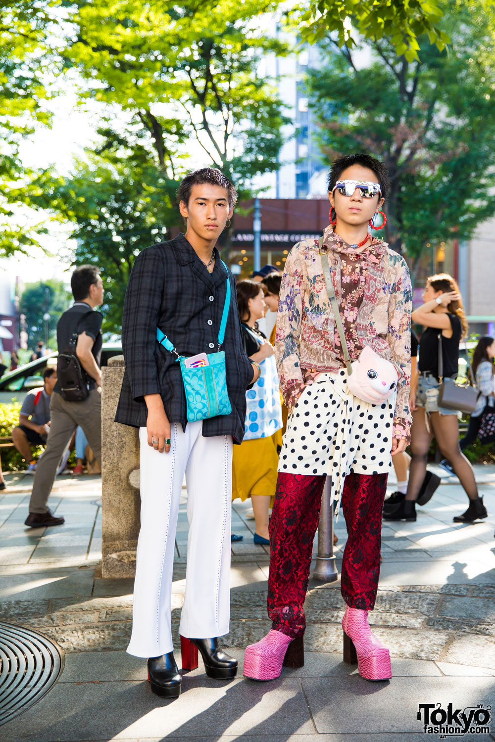 Harajuku Guys in Retro & All Over Print Vintage Fashion w/ Coach, Yoshiki Nishimuna, Comme des Garcons & Forever21
