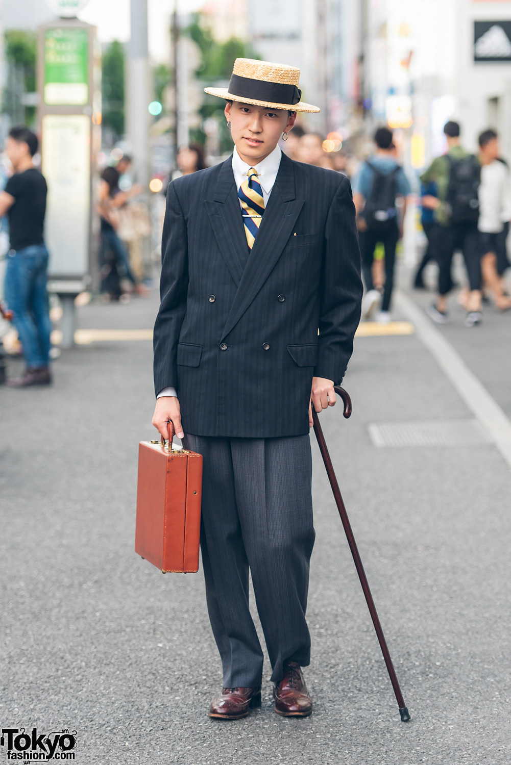 Dapper Retro Menswear Street Style in Harajuku w/ Comme des Garcons Coat & Vintage Shoes