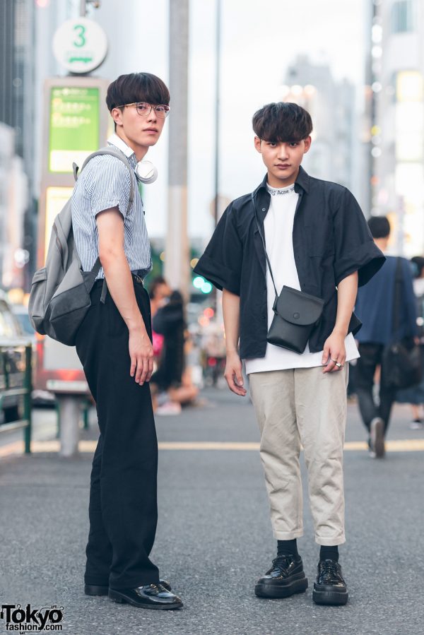 Harajuku Guys in Monochrome Fashion w/ Fred Perry, Margaret Howell, Kleman & Acne Studios