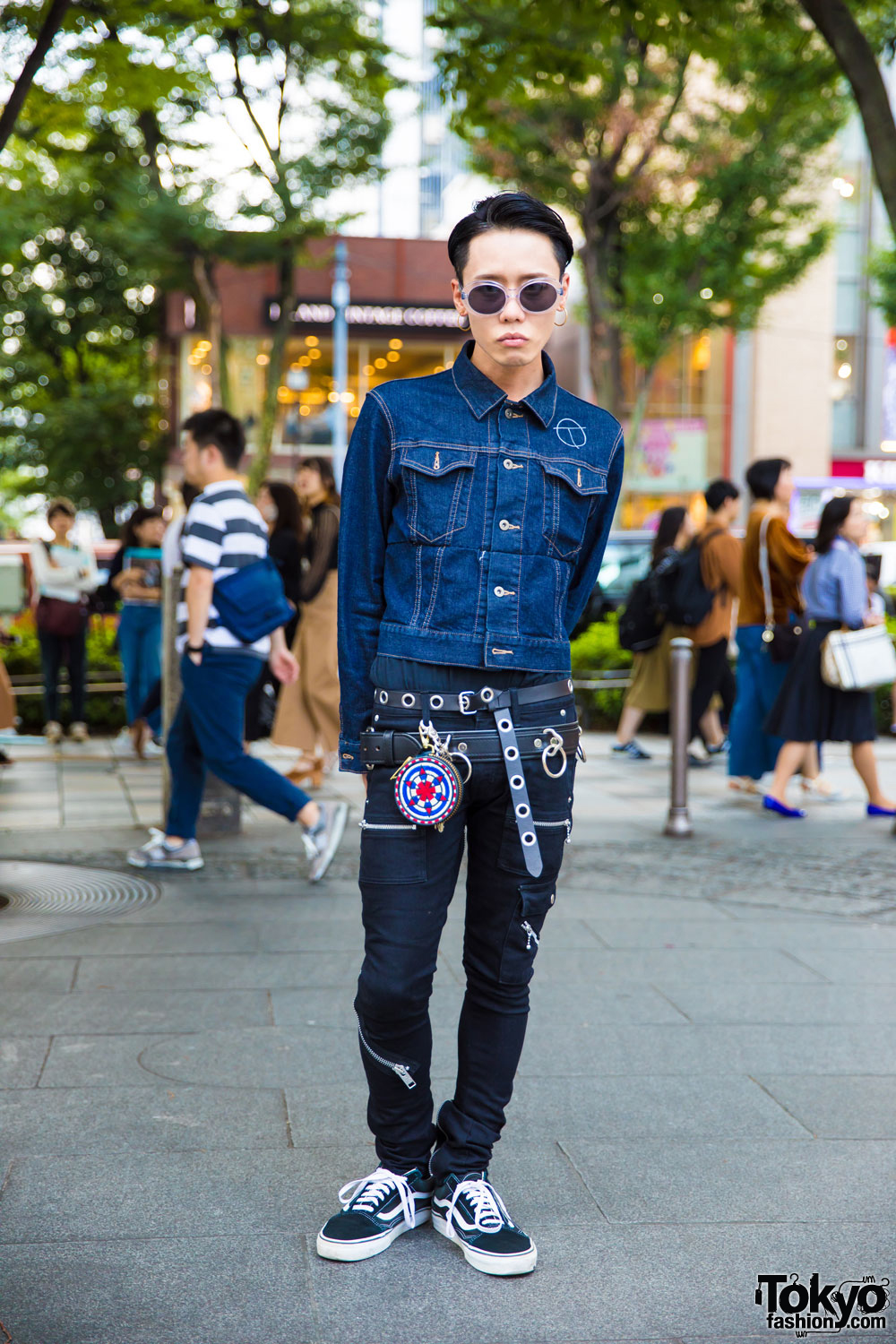 Denim on Denim Harajuku Streetwear Fashion w/ The Symbolic Tokyo, Vans & 99%IS-
