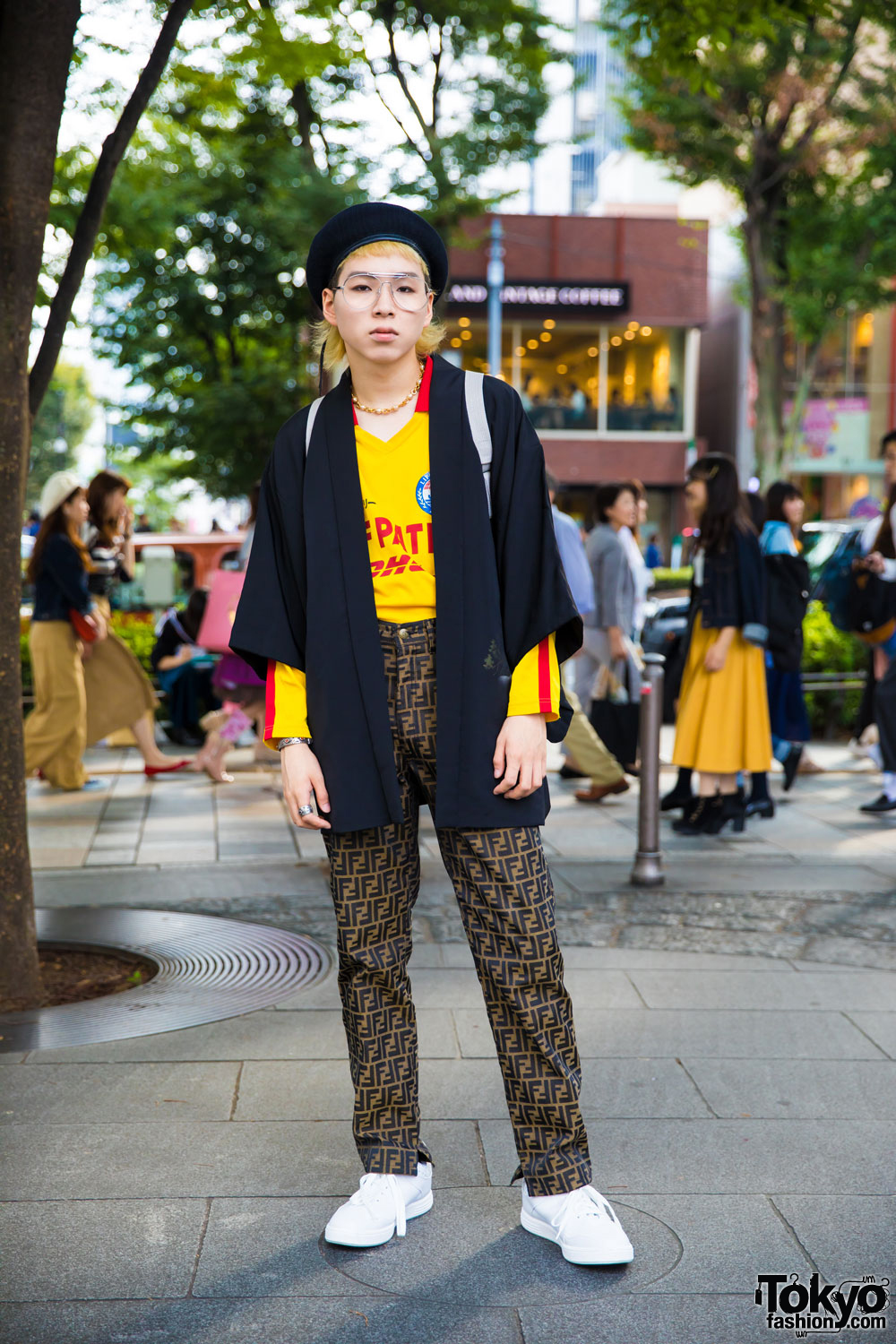Harajuku Guy in Vintage Eclectic Fashion w/ DHL, Fendi, & Kappa – Tokyo ...