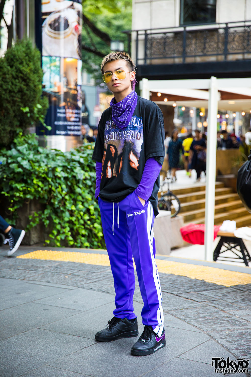Peddling Mouthwash Entertain Purple Harajuku Streetwear w/ Palm Angels & Nike Air Force One Sneakers –  Tokyo Fashion