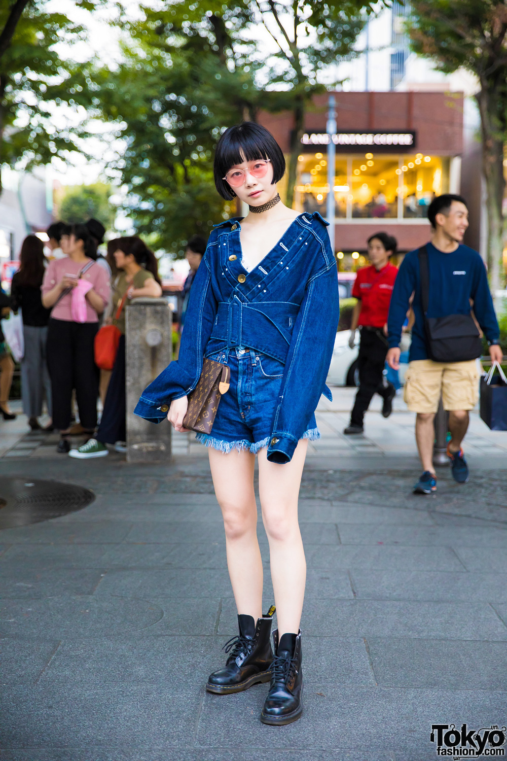 Denim on Denim Fashion in Harajuku w/ Mihara Yasuhiro, Moussy, Dr. Martens & Louis Vuitton